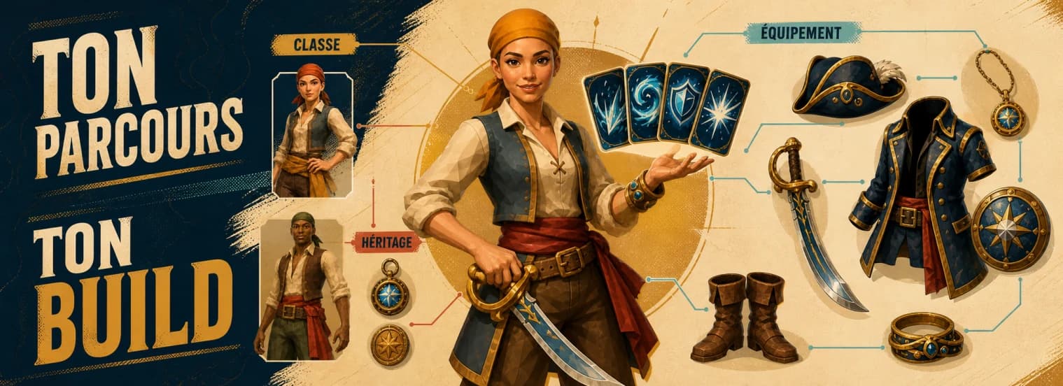 Ton parcours crée ton build avec quatre sorts de classe, des sorts legacy et des équipements.